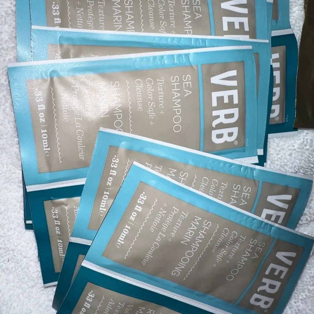 Verb Sea Shampoo Texture Color Safe‎ Cleanse Travel Size Packets hair care